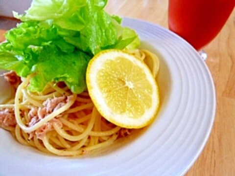 にんにくたっぷりツナの冷製パスタ